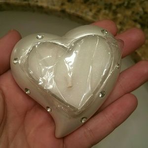 Heart shape candle holder with Swarorvski crystals
